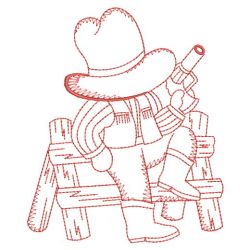 Redwork Cowboy 07(Md) machine embroidery designs