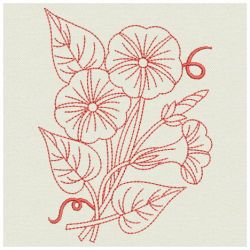 Redwork Morning Glory 01(Md) machine embroidery designs