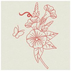 Redwork Morning Glory 04(Md) machine embroidery designs