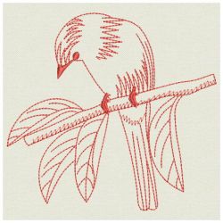 Redwork Long Tailed Minivet 01(Md) machine embroidery designs