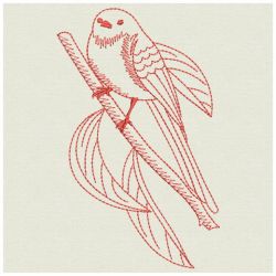 Redwork Long Tailed Minivet 06(Sm) machine embroidery designs