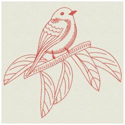 Redwork Long Tailed Minivet 08(Lg) machine embroidery designs