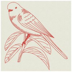 Redwork Long Tailed Minivet 09(Md) machine embroidery designs