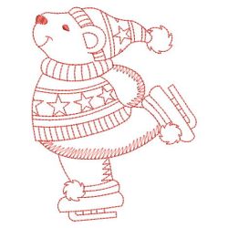 Redwork Winter Bears 01(Lg) machine embroidery designs