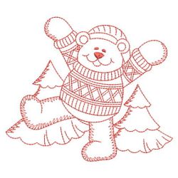 Redwork Winter Bears 02(Lg) machine embroidery designs