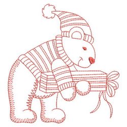 Redwork Winter Bears 03(Sm) machine embroidery designs