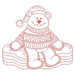 Redwork Winter Bears 04(Md) machine embroidery designs