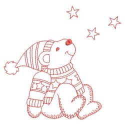 Redwork Winter Bears 06(Md) machine embroidery designs