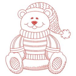 Redwork Winter Bears 08(Lg) machine embroidery designs