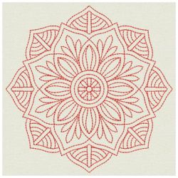Redwork Flower Quilts 06(Lg)