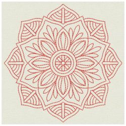 Redwork Flower Quilts 06(Sm)