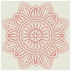 Redwork Flower Quilts 07(Sm)