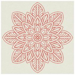 Redwork Flower Quilts 10(Sm)