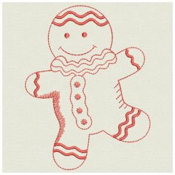 Redwork Gingerbread Men 02(Lg) machine embroidery designs