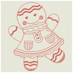 Redwork Gingerbread Men 03(Sm) machine embroidery designs