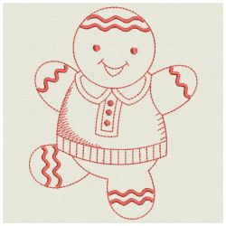 Redwork Gingerbread Men 04(Sm) machine embroidery designs