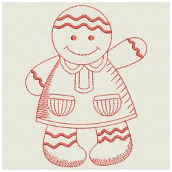 Redwork Gingerbread Men 06(Sm) machine embroidery designs