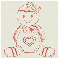 Redwork Gingerbread Men 07(Lg) machine embroidery designs