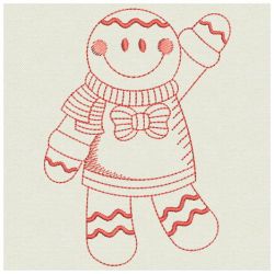 Redwork Gingerbread Men 08(Sm) machine embroidery designs