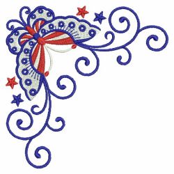 Patriotic Butterfly Corners 01(Md) machine embroidery designs