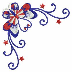 Patriotic Butterfly Corners 04(Sm) machine embroidery designs
