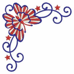 Patriotic Butterfly Corners 06(Md) machine embroidery designs