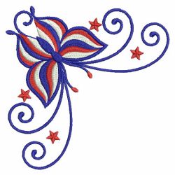 Patriotic Butterfly Corners 07(Sm) machine embroidery designs