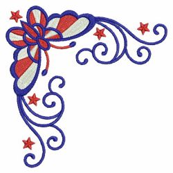 Patriotic Butterfly Corners 08(Md) machine embroidery designs