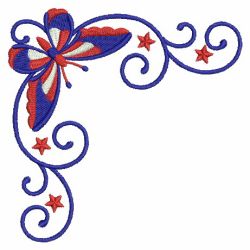 Patriotic Butterfly Corners 09(Sm) machine embroidery designs