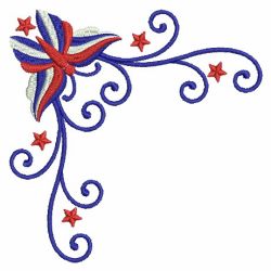 Patriotic Butterfly Corners 10(Sm) machine embroidery designs