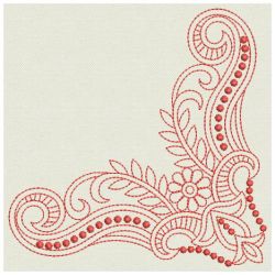 Redwork Decorative Corners 04(Md) machine embroidery designs