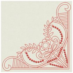Redwork Decorative Corners 09(Lg) machine embroidery designs