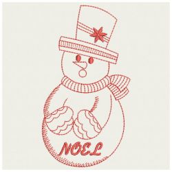 Redwork Snowman Spirit 04(Md) machine embroidery designs
