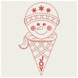 Redwork Snowman Spirit 06(Sm)