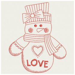 Redwork Snowman Spirit 10(Lg) machine embroidery designs