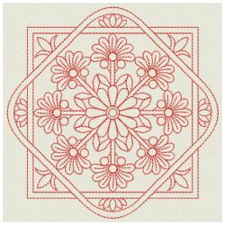 Redwork Flower Quilts 2 05(Lg) machine embroidery designs