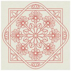 Redwork Flower Quilts 2 05(Lg) machine embroidery designs