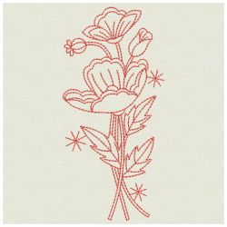 Redwork Poppy 03(Sm) machine embroidery designs