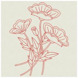 Redwork Poppy 04(Lg) machine embroidery designs