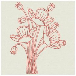 Redwork Poppy 07(Sm) machine embroidery designs