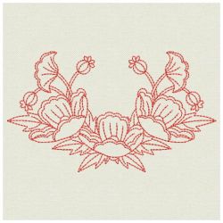 Redwork Poppy 08(Lg) machine embroidery designs