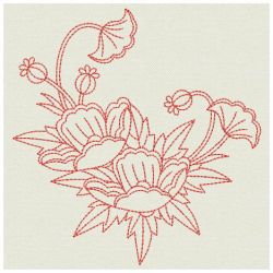 Redwork Poppy 10(Sm) machine embroidery designs