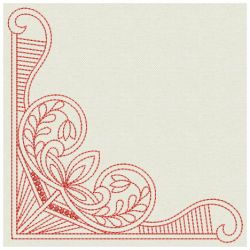 Redwork Artistic Corners 02(Md) machine embroidery designs