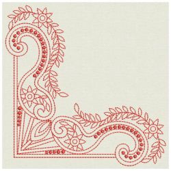 Redwork Artistic Corners 08(Sm) machine embroidery designs