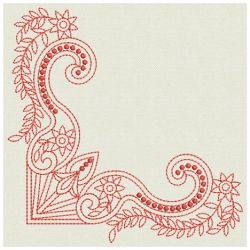 Redwork Artistic Corners 11(Lg) machine embroidery designs