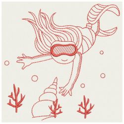 Redwork Ocean Divers 2 02(Md) machine embroidery designs