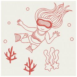 Redwork Ocean Divers 2 09(Sm) machine embroidery designs