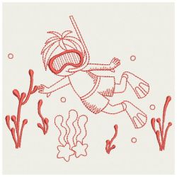 Redwork Ocean Divers 2 10(Lg) machine embroidery designs