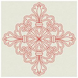 Redwork Fleur De lis Quilts 04(Sm) machine embroidery designs