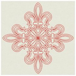 Redwork Fleur De lis Quilts 06(Sm) machine embroidery designs